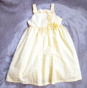 Bonnie Jean Yellow Gingam Eyelet Dress 16 Easter